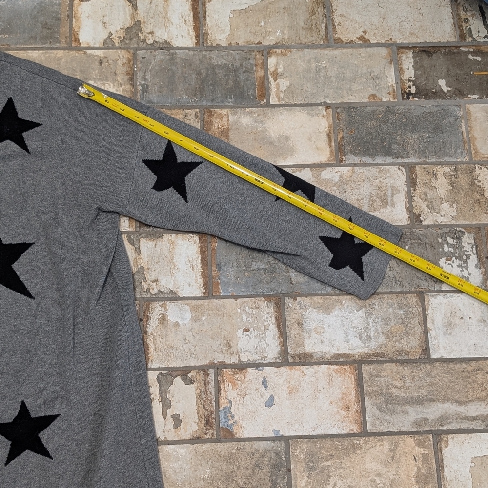 Relativity Gray Star Pattern Open Front Cardigan … - image 6